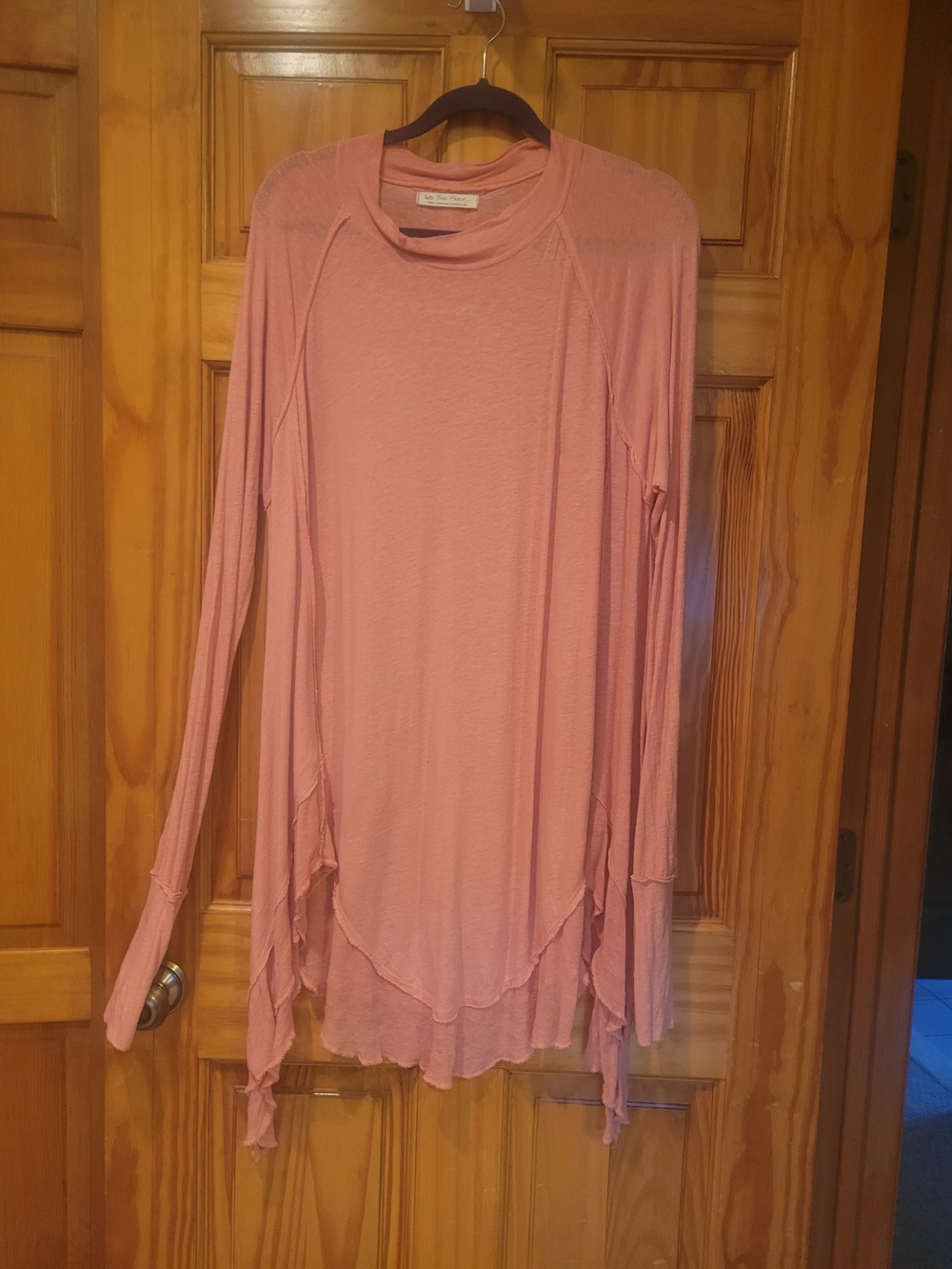 We The Free Dusty Pink Long Sleeve Draped Tunic